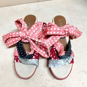 Sperry Shoes Santa Rosa Ankle Wrap Cork Wedge Sandals Size 8